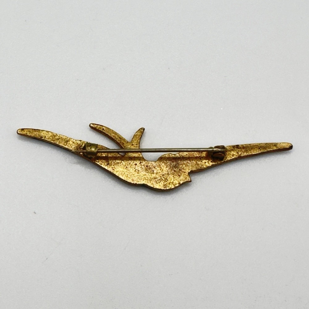 Antique Victorian Bluebird Swallow Pin Brooch Guilloche Enameled 2.5" - Picture 8 of 10
